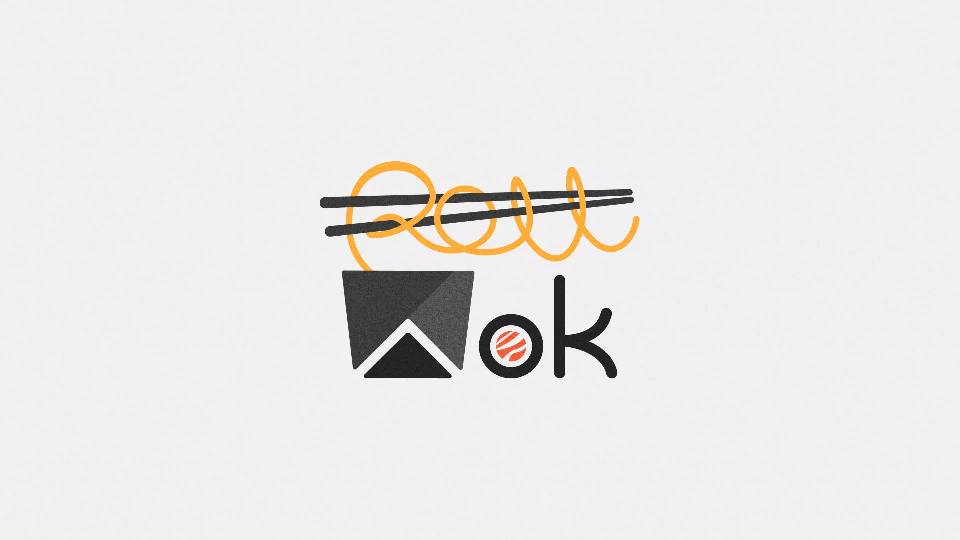 Разработка логотипа суши-бара «Roll Wok Club» в Губахе